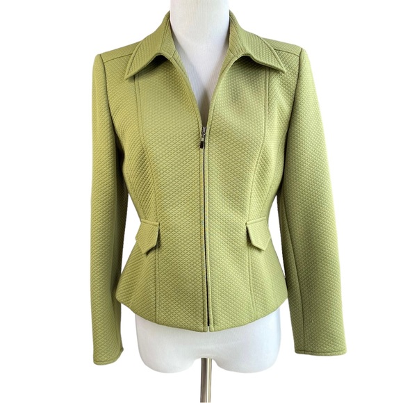 Talbots Jackets & Blazers - Talbots Size 8 Petite Sage Green  Zipper Jacket Collared Textured Medium Weight